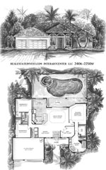 2,250 Sq. Ft. Living Area Three Bedroom, Two Bath 
      Three Car Garage house floor plan